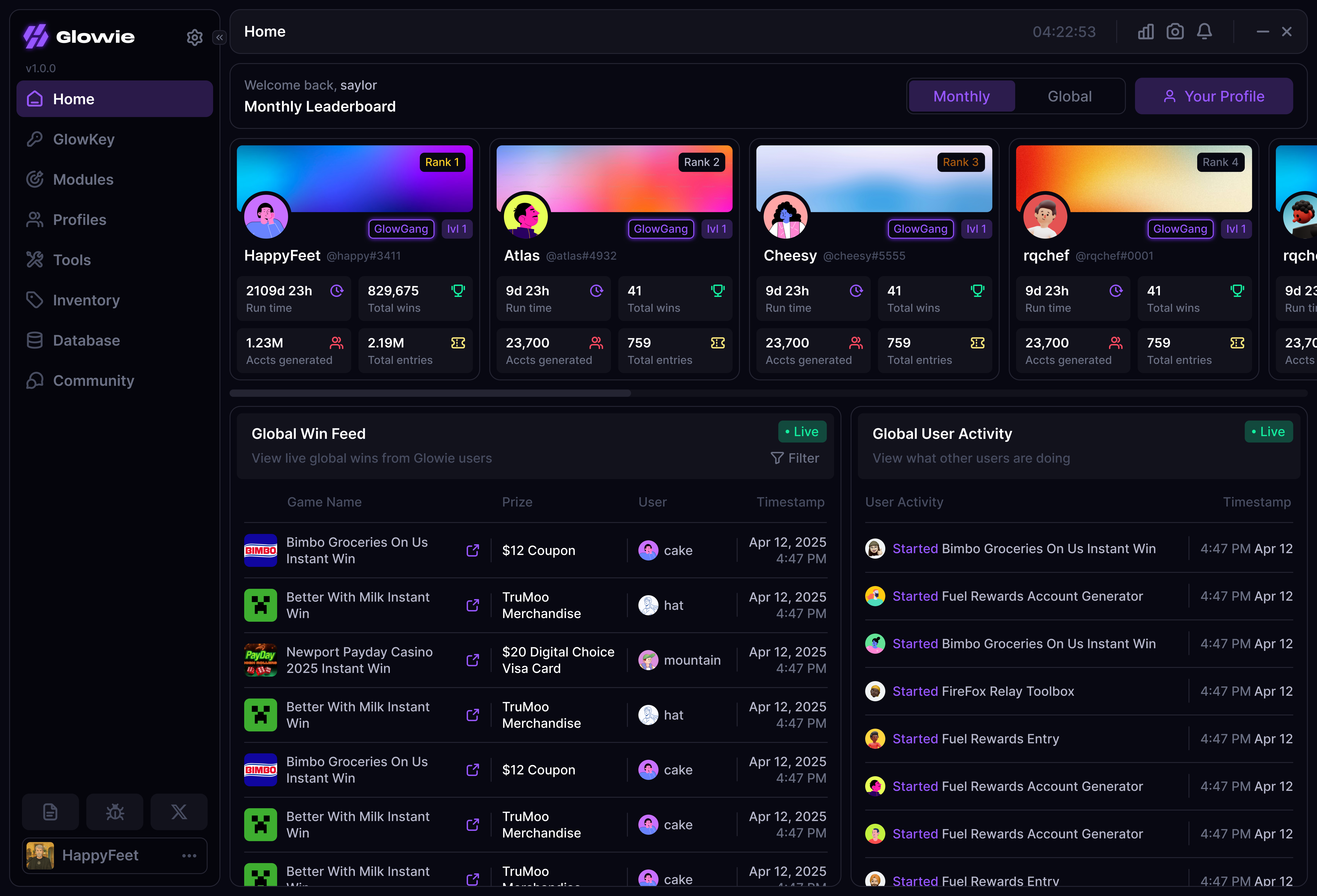 Glowie Interface